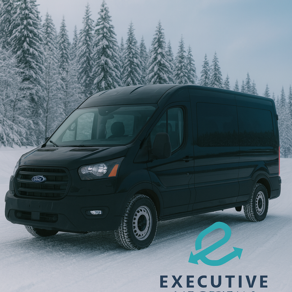 AWD 12 passenger Ford Transit van rental Vancouver with snow tires