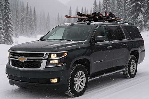 Chevy suburban with snow gear-car rental vancouver 2