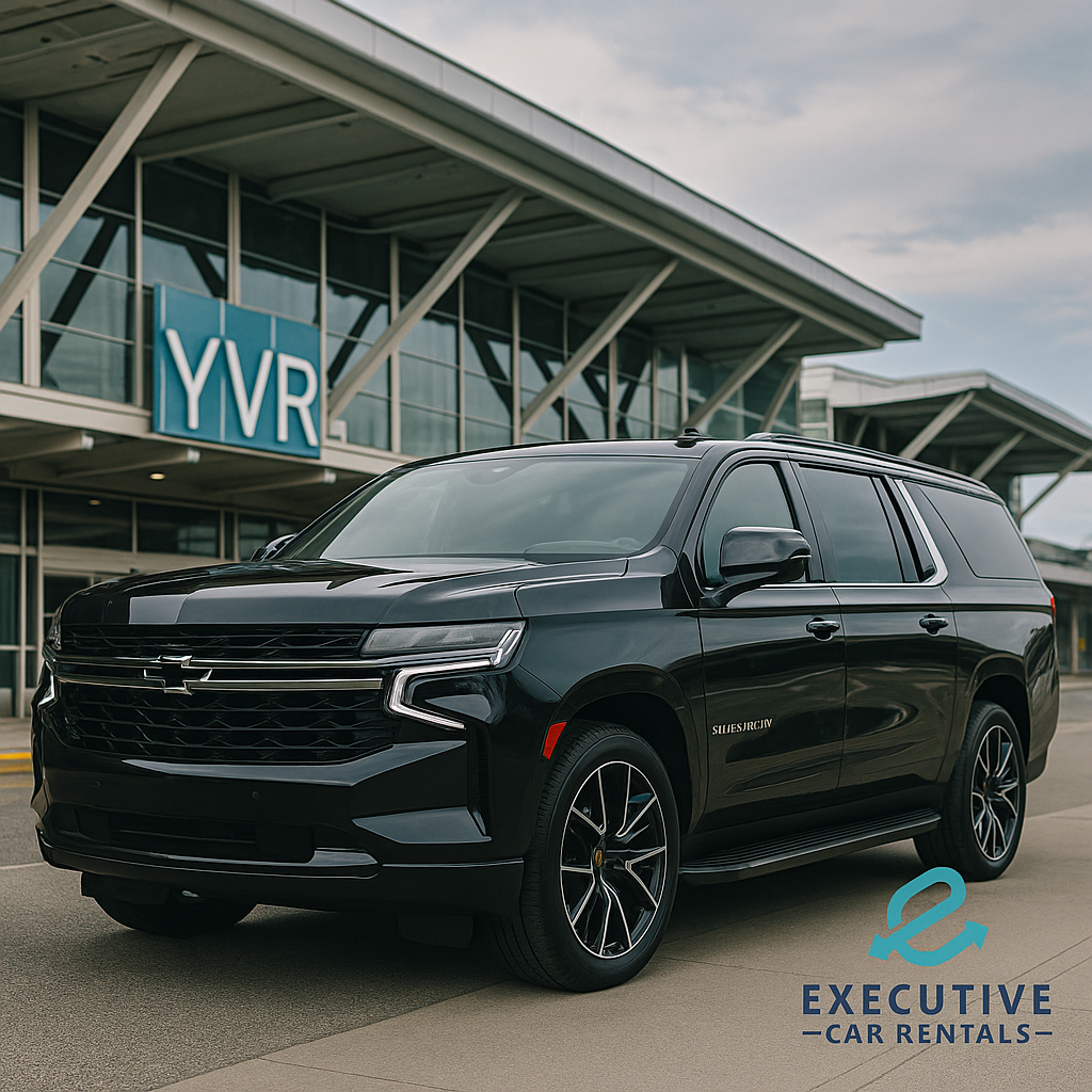 Chevy Suburban YVR Airport curbside, Executive Car Rentals